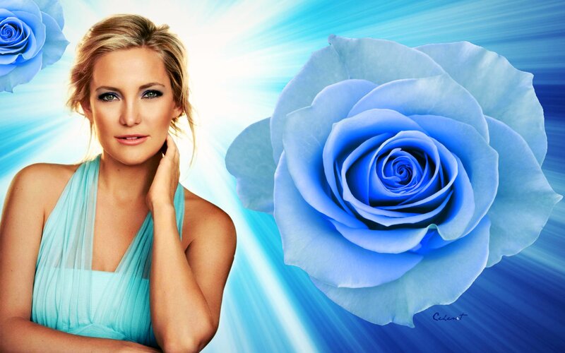 Woman with Blue Rose — Serene