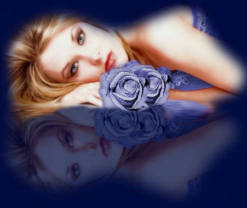 Woman with Blue Roses — Dreamy