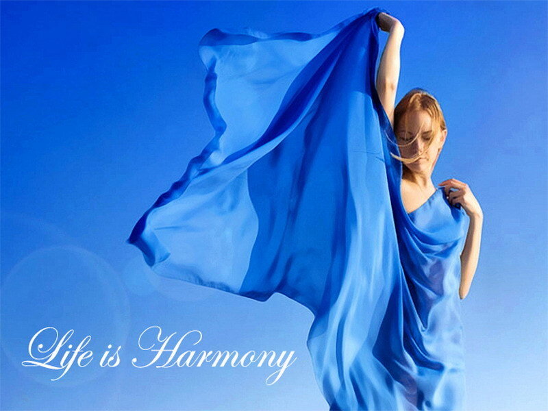 woman with blue scarf