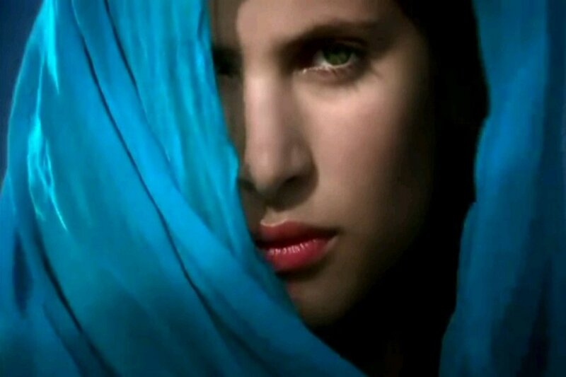 Woman with Blue Scarf — Dramatic, Photograph, Face