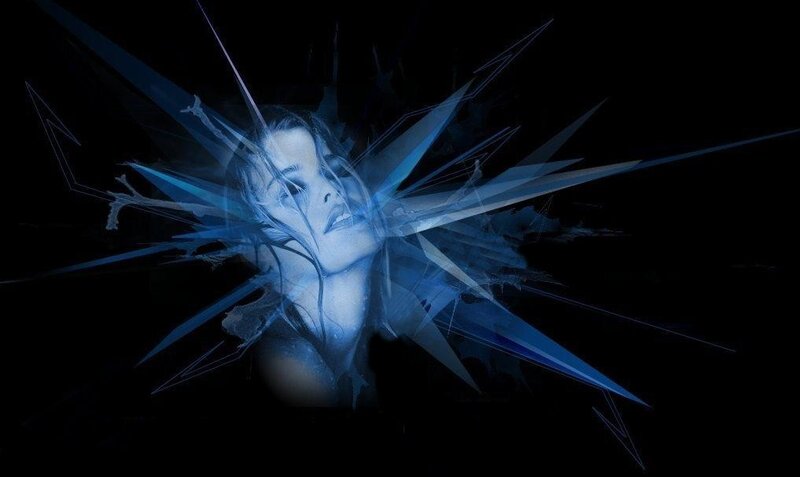 Woman with Blue Shards