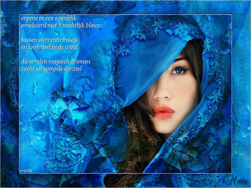 woman with blue veil