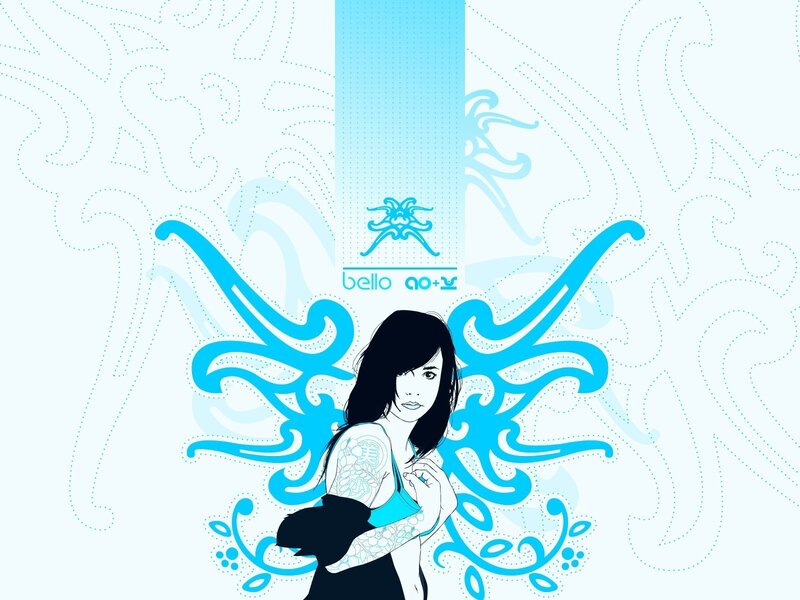 woman with blue wings illustration
