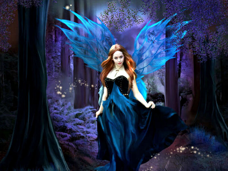 Woman with Blue Wings — Mystical