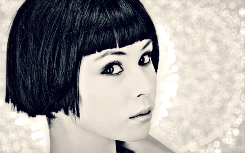 Woman with Bob Haircut — Black, Dramatic, Photograph, Hair