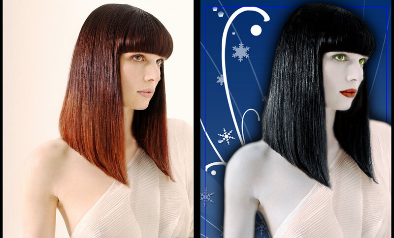 Woman with Bob Haircut — Black, Dramatic, Winter