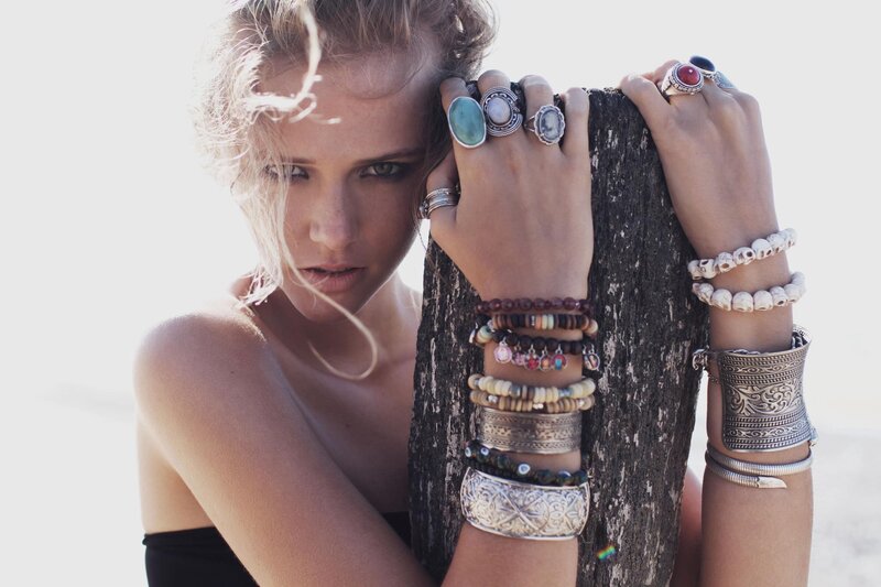 woman with boho jewelry