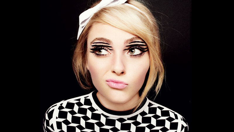Woman with Bold Makeup — Black, Dramatic, Photograph, Blonde Hair