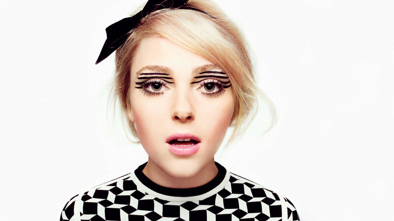 Woman with Bold Makeup — White