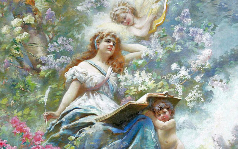 Woman with Book and Angels