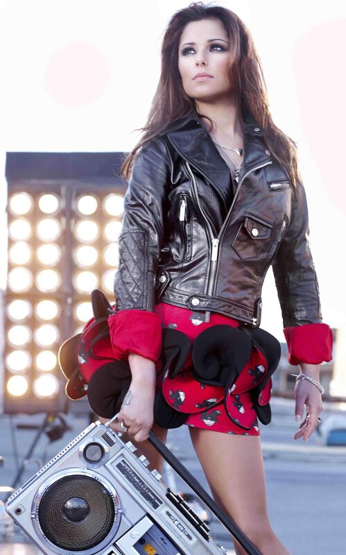 woman with boombox and leather jacket
