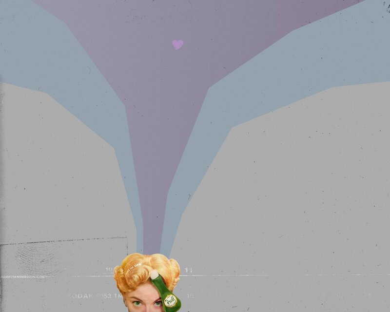 woman with bottle in hair