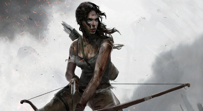 Woman with Bow and Arrows — Gray, Dramatic