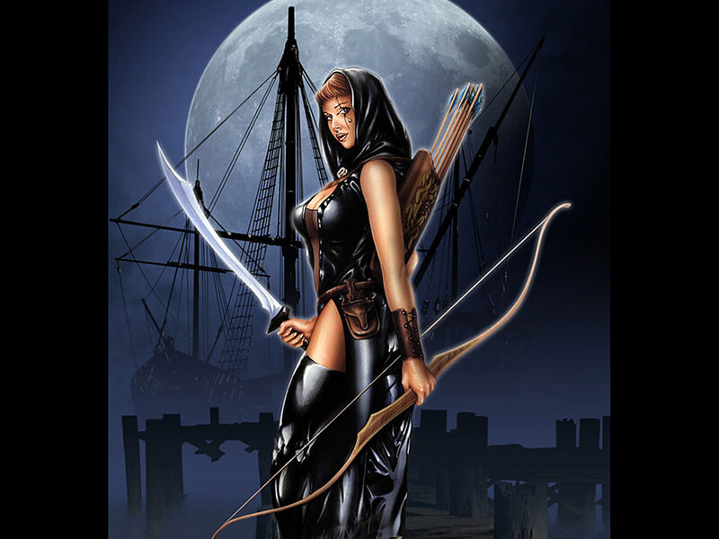 Woman with Bow and Sword