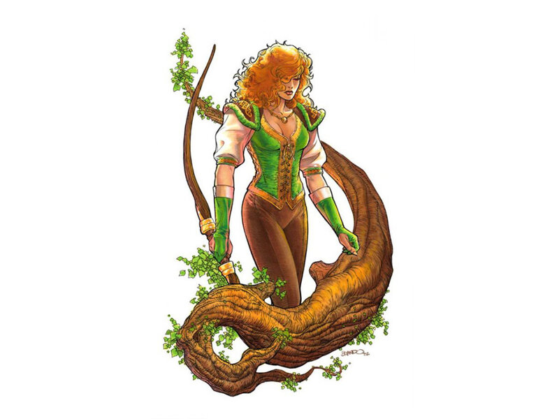 Woman with Bow and Vine