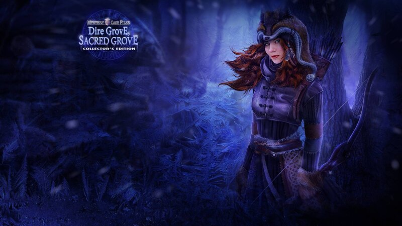 Woman with Bow in Forest — Blue