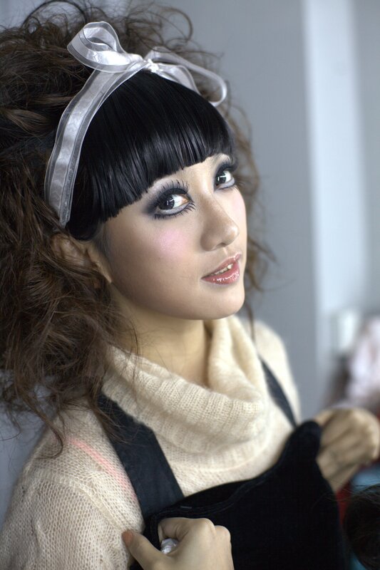 woman with bow in hair