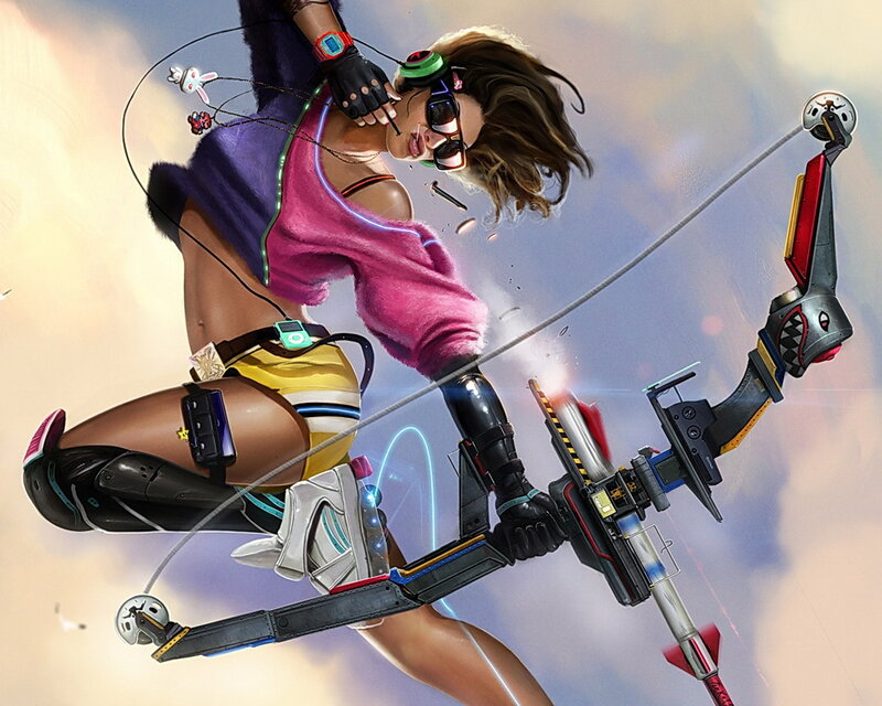 Woman with Bow in Sky