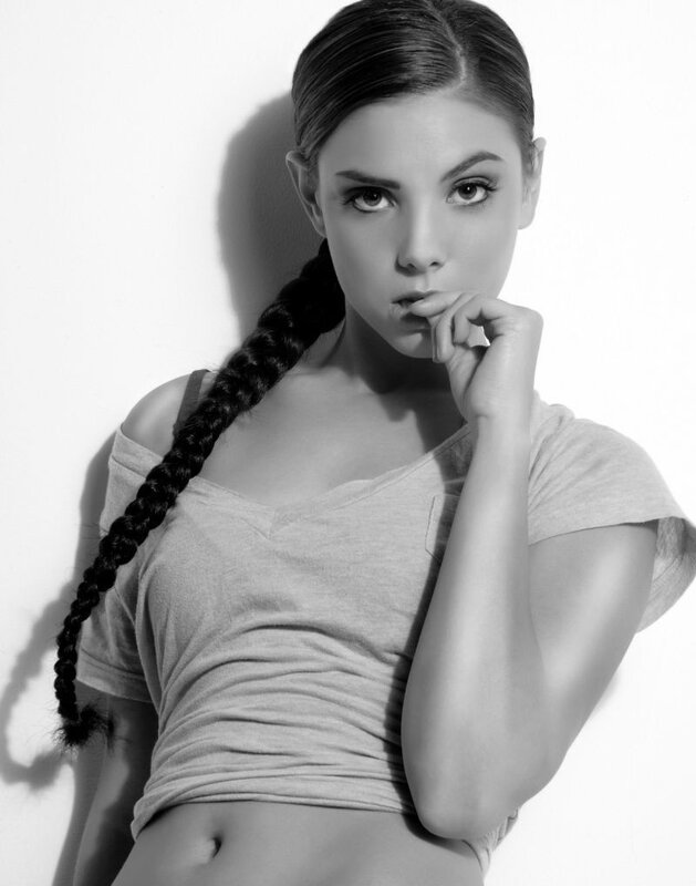 woman with braid in black and white