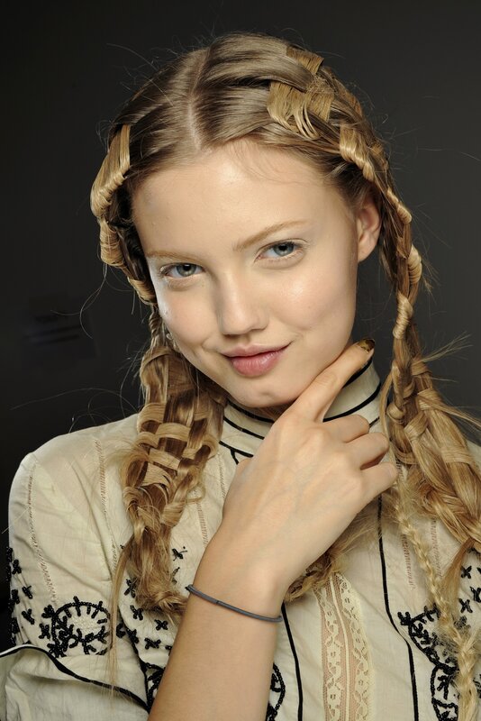 woman with braided hair