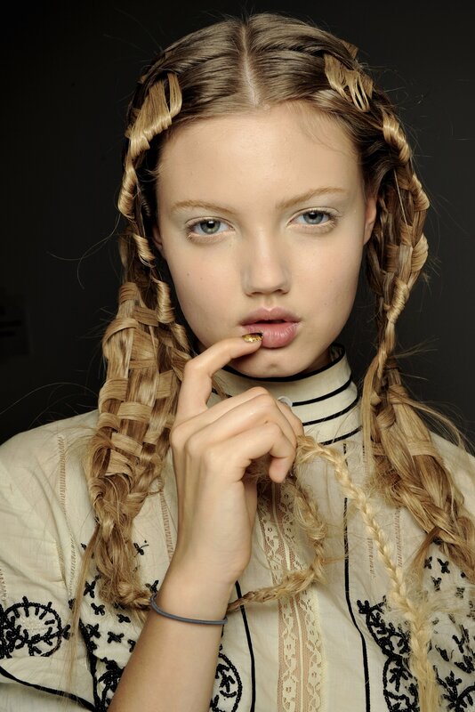 woman with braided hair