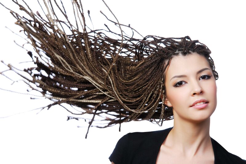 woman with braided hair