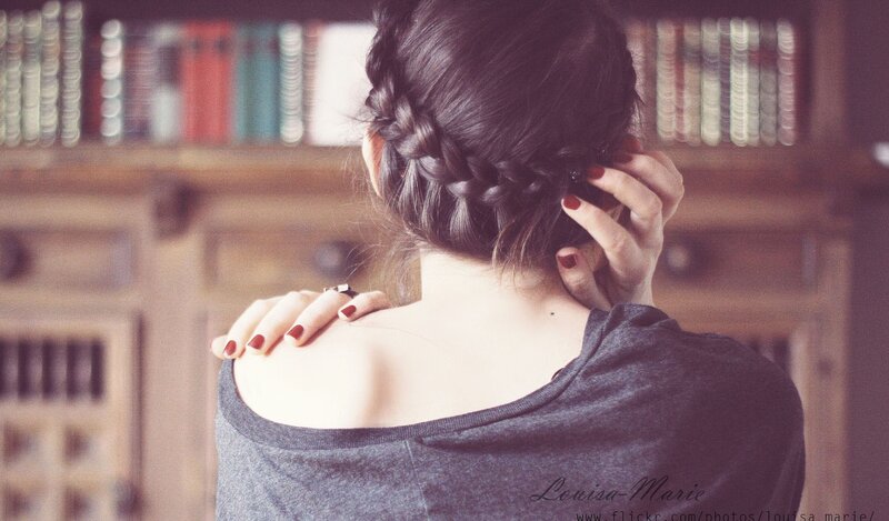 woman with braided hair