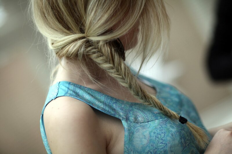 woman with braided hair