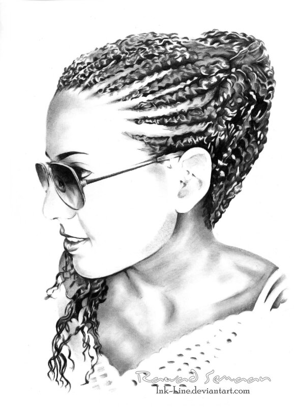 woman with braided hair