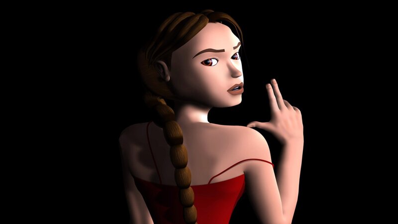 Woman with Braided Hair — Black, Dramatic, 3d Render