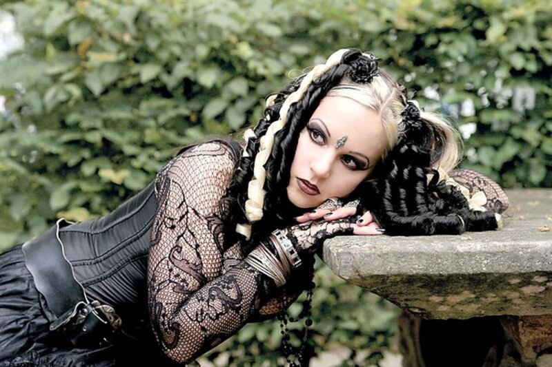 Woman with Braided Hair — Black, Dramatic, Photograph, Lace