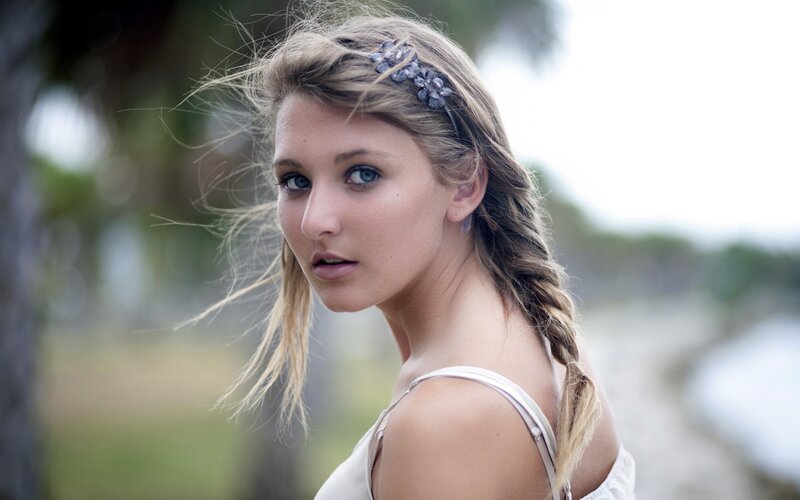 Woman with Braided Hair — Blonde, Serene, Afternoon