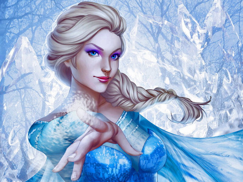 Woman with Braided Hair — Blue, Cold