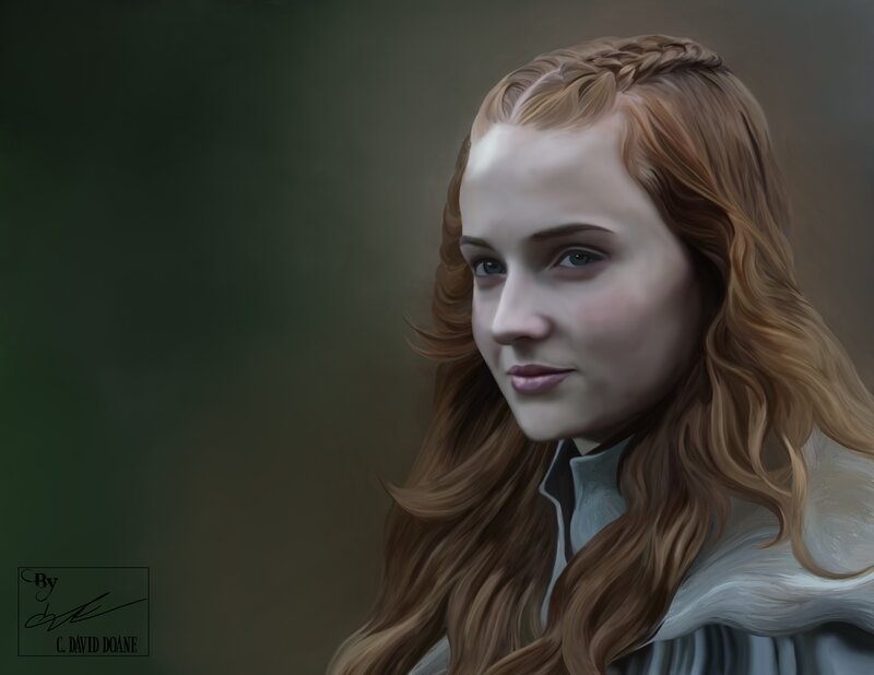 Woman with Braided Hair — Brown, Calm, Digital Art