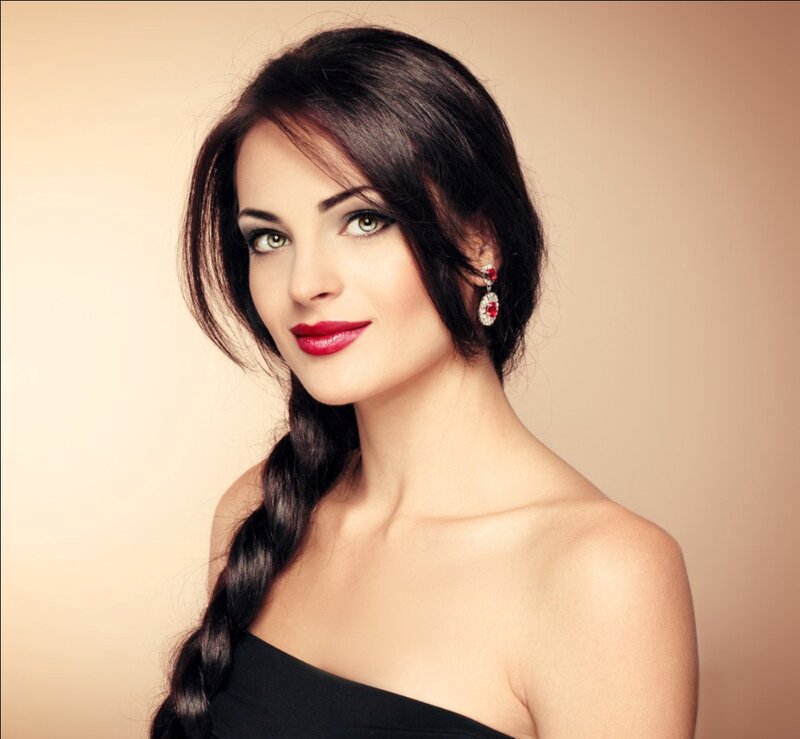 Woman with Braided Hair — Brown, Confident, Photograph