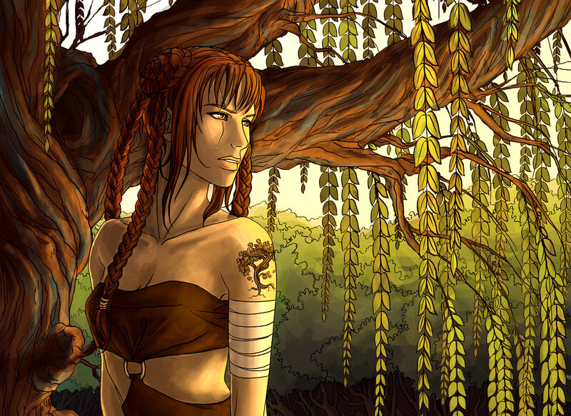 Woman with Braided Hair — Brown, Serene, Afternoon