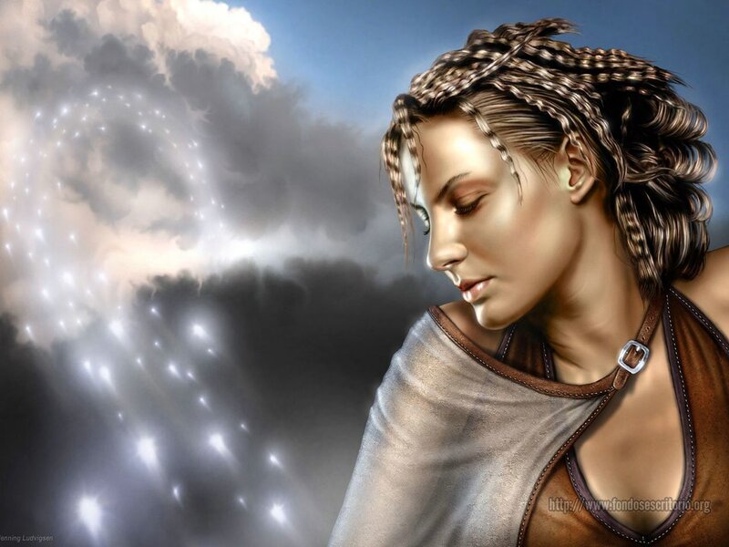 woman with braided hair in storm