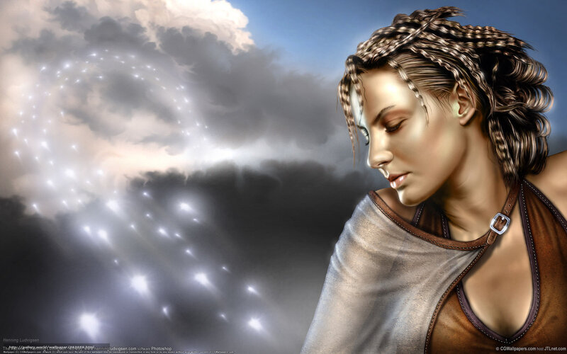 woman with braided hair in storm