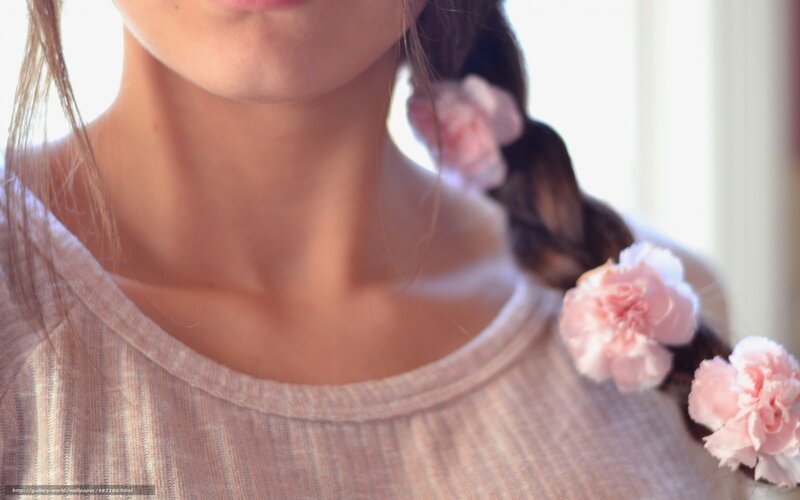 Woman with Braided Hair — Pink, Serene, Morning