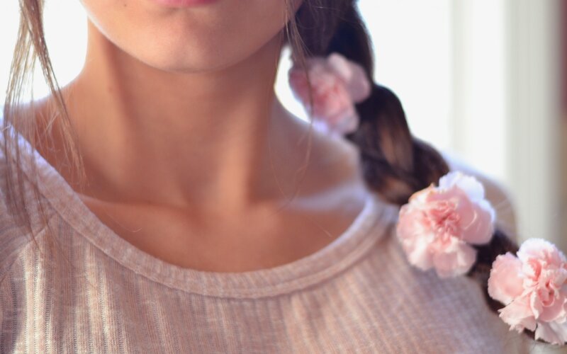 Woman with Braided Hair — Pink, Soft