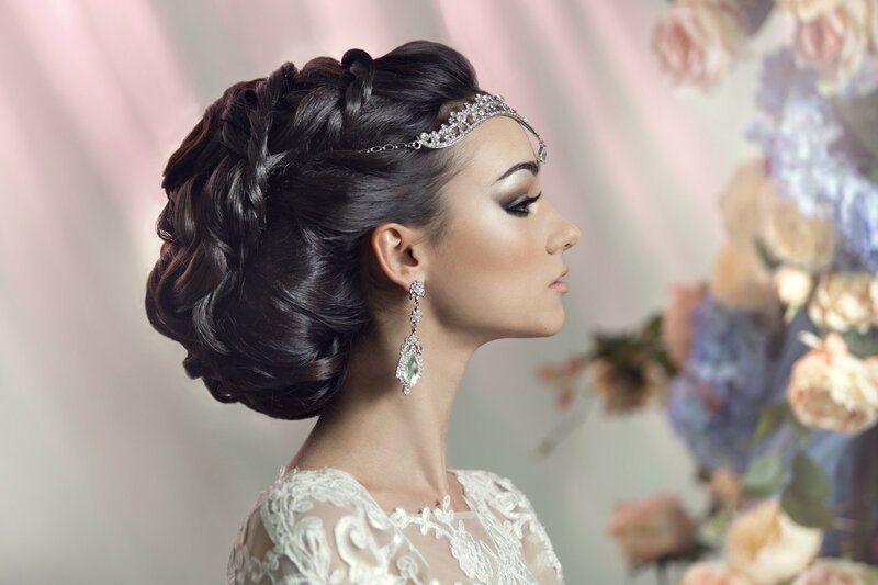 Woman with Braided Hair — White, Elegant