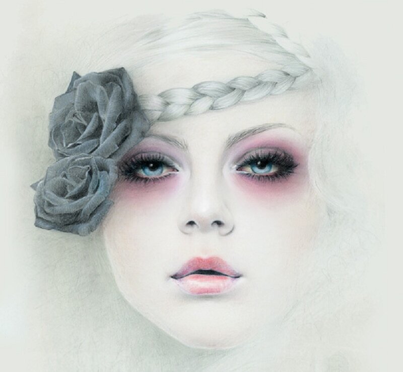 Woman with Braided Hair — White