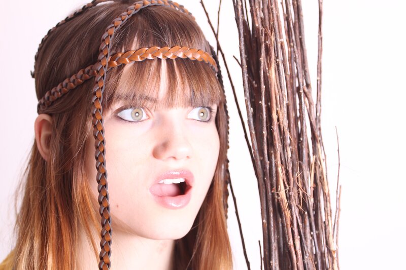 woman with braided headband