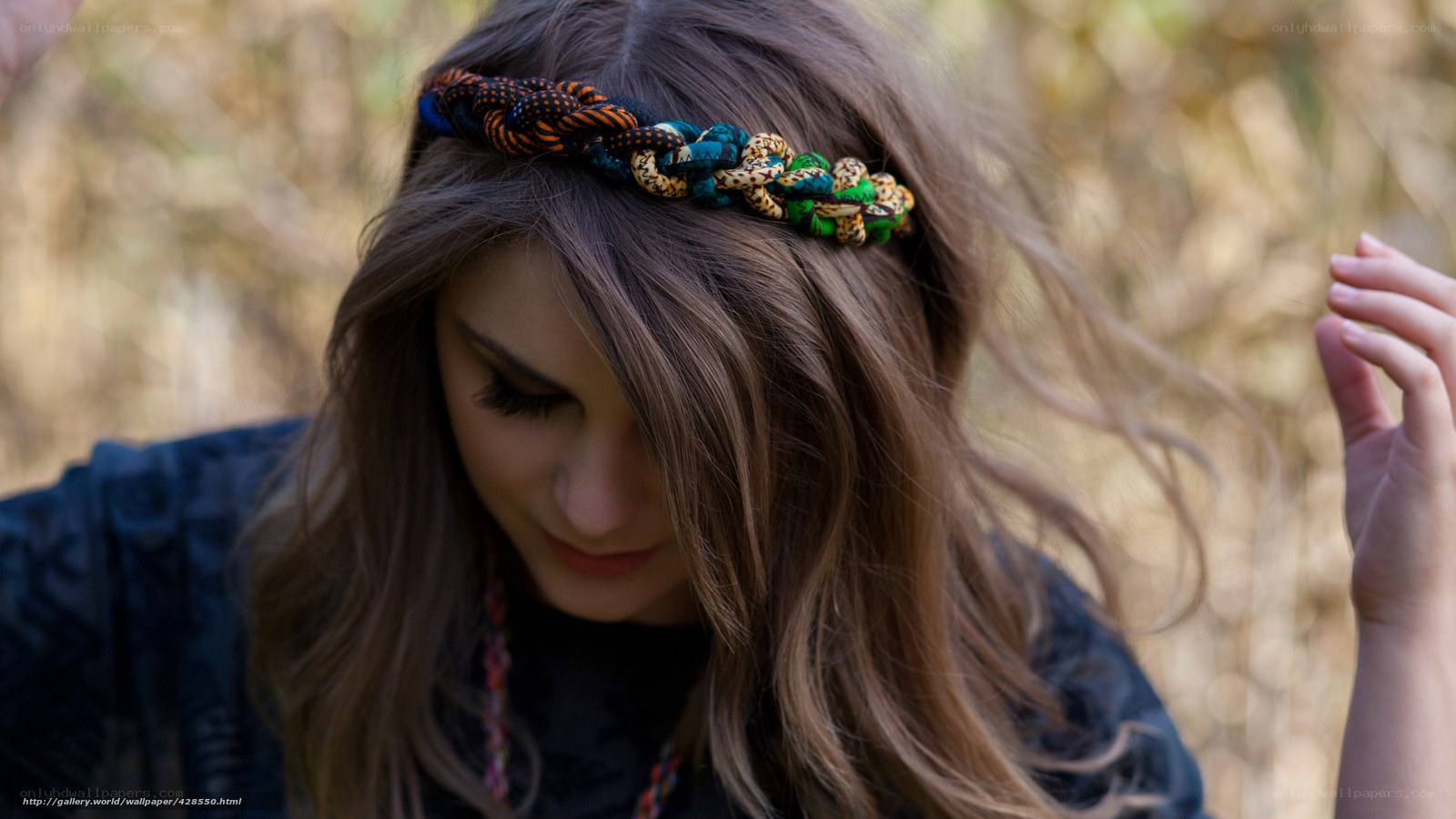 woman with braided headband
