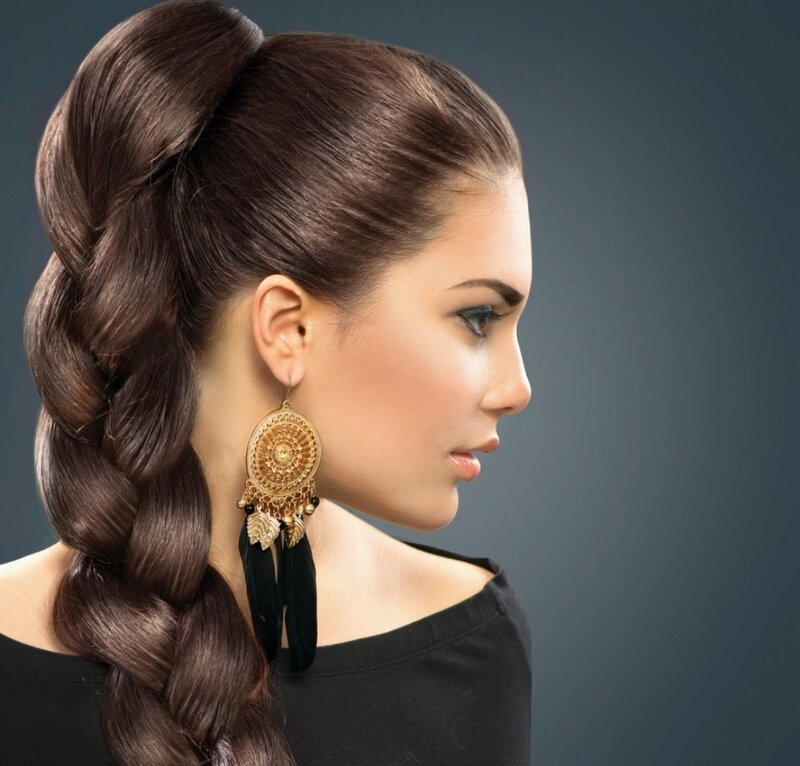 Woman with Braided Ponytail