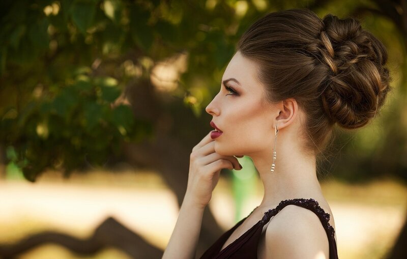 Woman with Braided Updo
