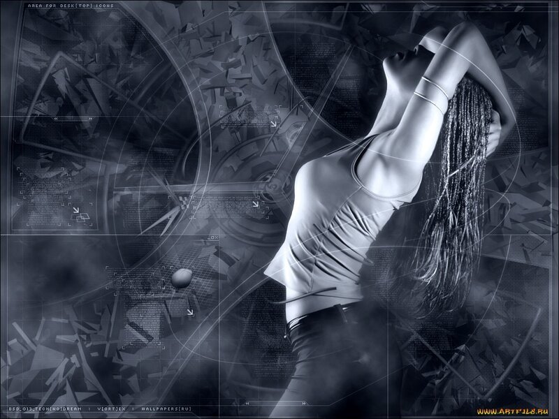 woman with braids in digital art