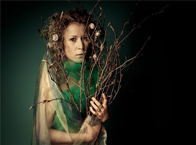 Woman with Branches — Green