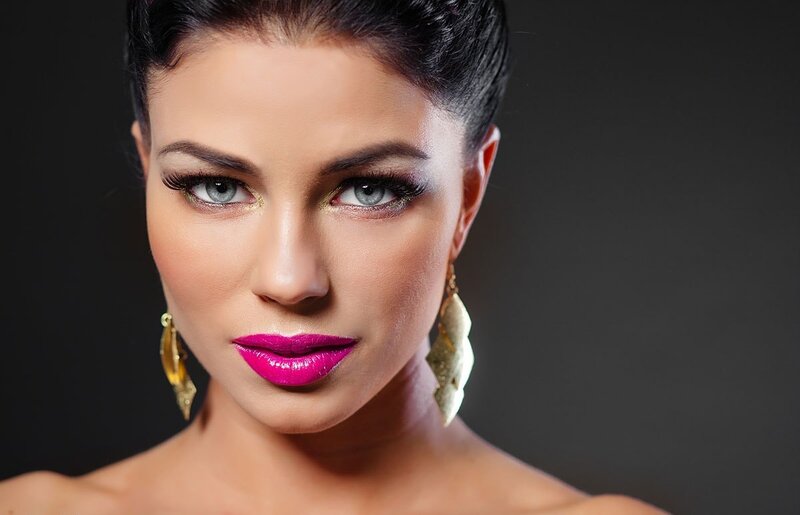 Woman with Bright Makeup — Pink