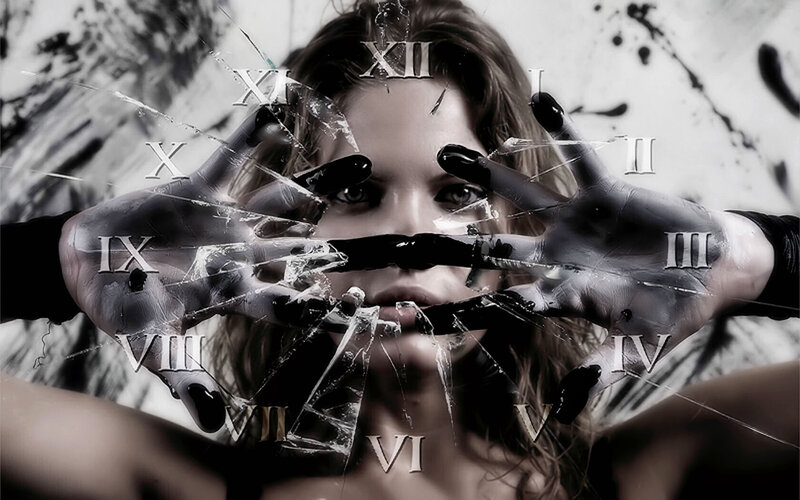 Woman with Broken Glass — Black